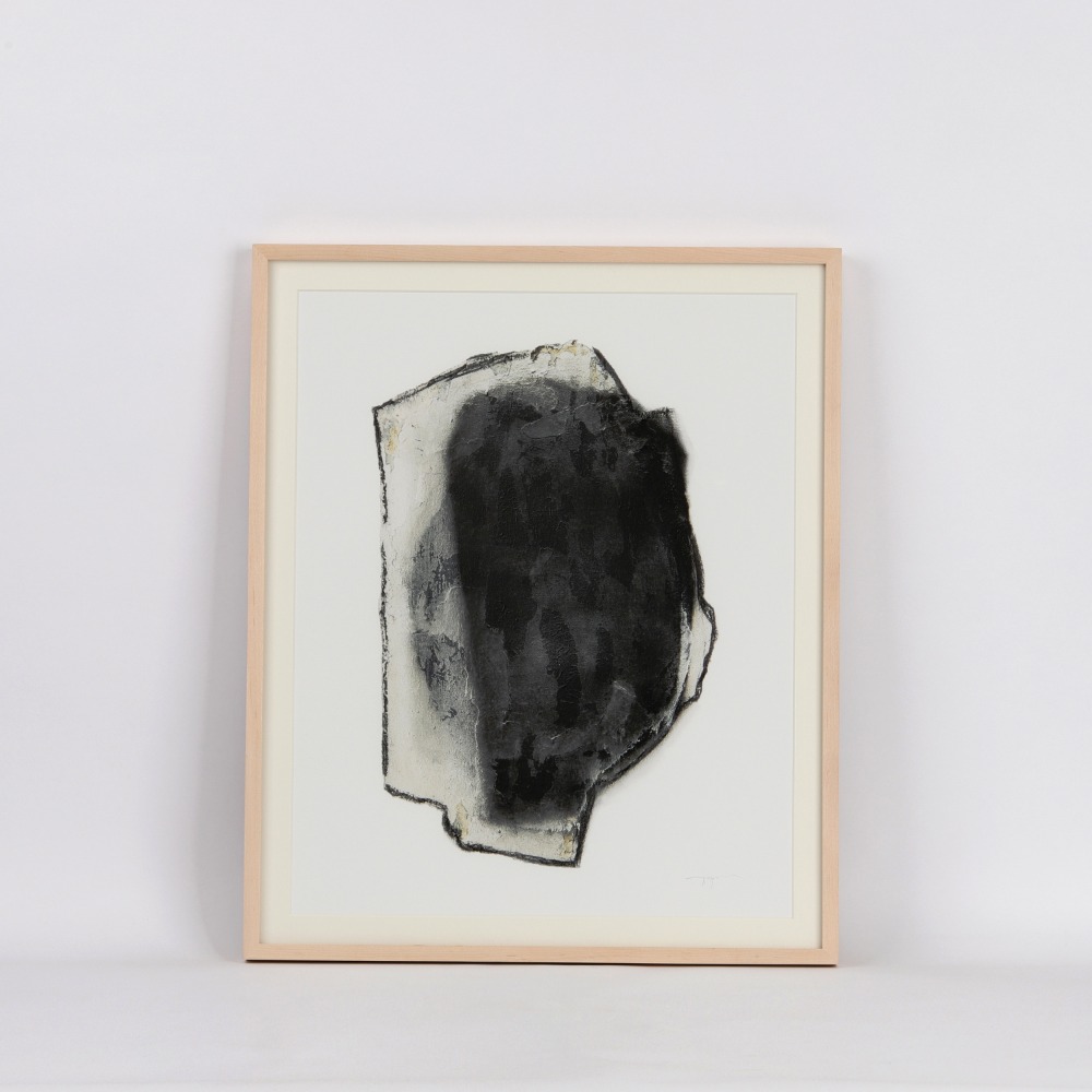 [보리아나] Modern Abstract Art Print — Graphite Black (액자포함)