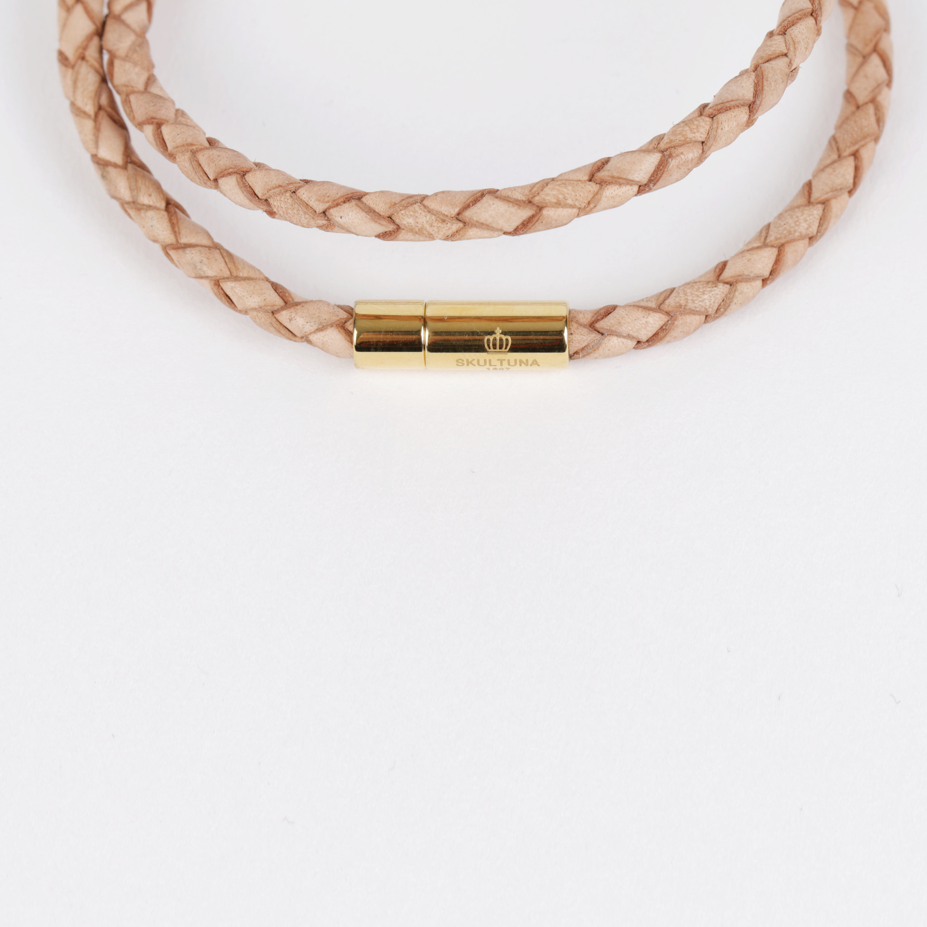 [스컬투나] Leather Bracelet 4mm - Natural (For Men)